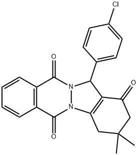 13-(4-CHLORO-PHENYL)-3,3-DIMETHYL-2,3,4,13-TETRAHYDRO-INDAZOLO[1,2-B]PHTHALAZINE-1,6,11-TRIONE Struktur