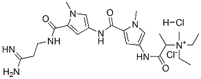 [5-[[5-(2-carbamimidoylethylcarbamoyl)-1-methyl-pyrrol-3-yl]carbamoyl] -1-methyl-pyrrol-3-yl]carbamoylmethyl-triethyl-azanium chloride hydroc hloride Struktur