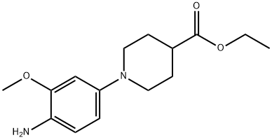 ethyl 1-(4-amino-3-methoxyphenyl)-4-piperidinecarboxylate Struktur