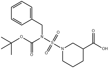 1-(N-Benzyl-N-(tert-butoxycarbonyl)sulfaMoyl)piperidine-3-carboxylic acid Struktur