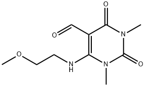 6-[(2-Methoxyethyl)aMino]-1,3-diMethyl-2,4-dioxo-1,2,3,4-tetrahydro-5-pyriMidinecarboxaldehyde, 96% Struktur