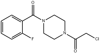 2-Chloro-1-[4-(2-fluoro-benzoyl)-piperazin-1-yl]-ethanone Struktur