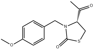 (R)-3-(4-methoxybenzyl)-4-acetylthiazolidin-2-one Struktur