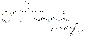 1-[2-[[4-[[2,6-dichloro-4-[(dimethylamino)sulphonyl]phenyl]azo]phenyl]ethylamino]ethyl]pyridinium chloride Struktur