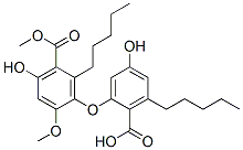 3-(2-Carboxy-5-hydroxy-3-pentylphenoxy)-6-hydroxy-4-methoxy-2-pentylbenzoic acid 1-methyl ester Struktur