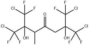 1,7-Dichloro-2,6-bis(chlorodifluoromethyl)-1,1,7,7-tetrafluoro-2,6-dihydroxy-3-methyl-4-heptanone Struktur