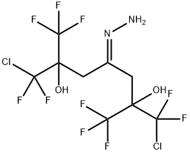 1-chloro-6-(chloro-difluoro-methyl)-1,1,7,7,7-pentafluoro-4-hydrazinyl idene-2-(trifluoromethyl)heptane-2,6-diol Struktur