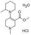 Nicotinic acid, 1,2,5,6-tetrahydro-1-methyl-4-(2-methylpiperidino)-, m ethyl ester, hydrochloride, hydrate Struktur