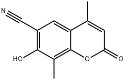 6-cyano-7-hydroxy-4,8-dimethylcoumarin Struktur