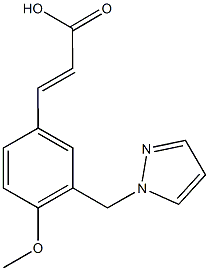 (2E)-3-[4-methoxy-3-(1H-pyrazol-1-ylmethyl)phenyl]acrylic acid Struktur