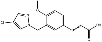 (2E)-3-{3-[(4-chloro-1H-pyrazol-1-yl)methyl]-4-methoxyphenyl}acrylic acid Struktur