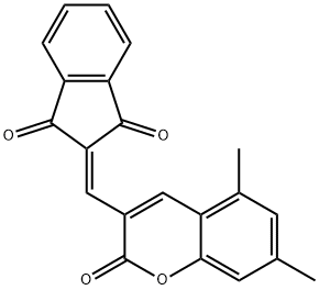 2-[(5,7-dimethyl-2-oxo-2H-chromen-3-yl)methylene]-1H-indene-1,3(2H)-dione Struktur