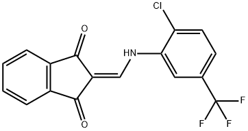 2-{[2-chloro-5-(trifluoromethyl)anilino]methylene}-1H-indene-1,3(2H)-dione Struktur