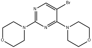 4-[5-Bromo-4-(morpholin-4-yl)pyrimidin-2-yl]morpholine Struktur