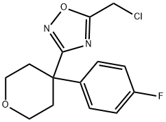 1,2,4-Oxadiazole, 5-(chloromethyl)-3-[4-(4-fluorophenyl)tetrahydro-2H-pyran-4-yl]- Struktur