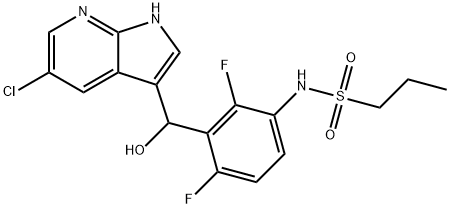 N-(3-((5-chloro-1H-pyrrolo[2,3-b]pyridin-3-yl)(hydroxy)Methyl)-2,4-difluorophenyl)propane-1-sulfonaMide Struktur