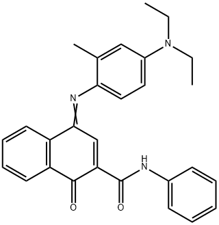 2-PHENYLCARBAMOYL-1,4-NAPHTHOQUINONE-4-(4-DIETHYLAMINO-2-METHYLPHENYL)IMINE Struktur