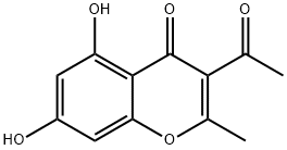 2-Methyl-3-acetyl-5,7-dihydroxy-4H-1-benzopyran-4-one Struktur