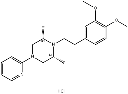 1-[2-(3,4-dimethoxyphenyl)ethyl]-2,6-dimethyl-4-pyridin-2-yl-piperazin e hydrochloride Struktur