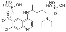 7-Chloro-4-((4-(diethylamino)-1-methylbutyl)amino)-6-nitroquinoline di phosphate Struktur