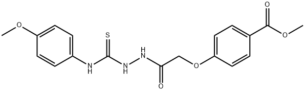 methyl 4-(2-{2-[(4-methoxyanilino)carbothioyl]hydrazino}-2-oxoethoxy)benzenecarboxylate Struktur