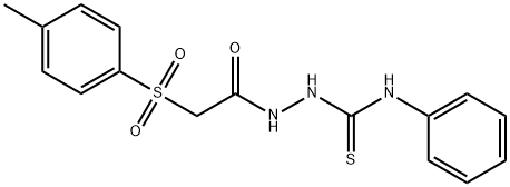 2-{2-[(4-methylphenyl)sulfonyl]acetyl}-N-phenyl-1-hydrazinecarbothioamide Struktur