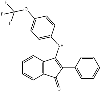 2-phenyl-3-[4-(trifluoromethoxy)anilino]-1H-inden-1-one Struktur