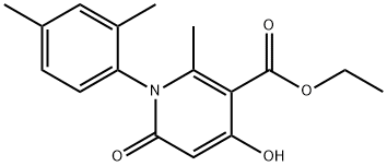 1,6-Dihydro-4-hydroxy-2-methyl-1-(2,4-dimethylphenyl)-6-oxo-3-pyridinecarboxylic acid ethyl ester Struktur