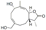 (3R,3aS,6Z,9S,10E,11aS)-3a,4,5,8,9,11a-Hexahydro-9-hydroxy-6-(hydroxymethyl)-3,10-dimethylcyclodeca[b]furan-2(3H)-one Struktur