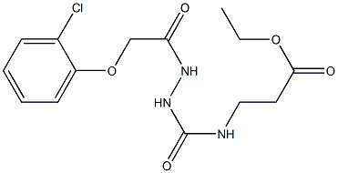 ethyl 3-[({2-[2-(2-chlorophenoxy)acetyl]hydrazino}carbonyl)amino]propanoate Struktur