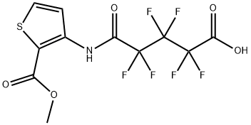 2,2,3,3,4,4-hexafluoro-5-{[2-(methoxycarbonyl)-3-thienyl]amino}-5-oxopentanoic acid Struktur