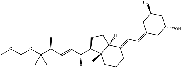 (1R,3R)-5-((E)-2-((1R,3aS,7aR)-1-((2R,5S,E)-6-(MethoxyMethoxy)-5,6-diMethylhept-3-en-2-yl)-7a-Methyldihydro-1H-inden-4(2H,5H,6H,7H,7aH)-ylidene)ethylidene)cyclohexane-1,3-diol Struktur