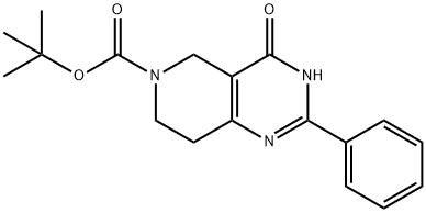 Pyrido[4,3-d]pyriMidine-6(4H)-carboxylic acid, 3,5,7,8-tetrahydro-4-oxo-2-phenyl-, 1,1-diMethylethyl ester Struktur