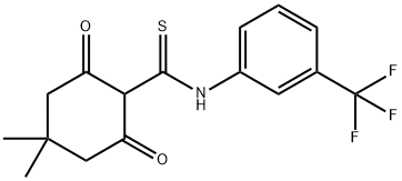 4,4-dimethyl-2,6-dioxo-N-[3-(trifluoromethyl)phenyl]cyclohexanecarbothioamide Struktur