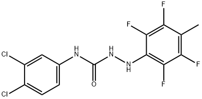 N-(3,4-dichlorophenyl)-2-(2,3,5,6-tetrafluoro-4-methylphenyl)-1-hydrazinecarboxamide Struktur