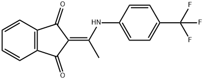 2-{1-[4-(trifluoromethyl)anilino]ethylidene}-1H-indene-1,3(2H)-dione Struktur