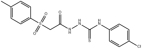 N-(4-chlorophenyl)-2-{2-[(4-methylphenyl)sulfonyl]acetyl}-1-hydrazinecarbothioamide Struktur