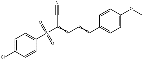 (2E,4E)-2-[(4-chlorophenyl)sulfonyl]-5-(4-methoxyphenyl)-2,4-pentadienenitrile Struktur