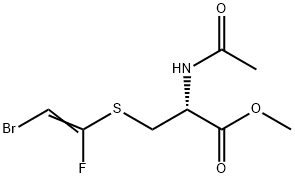 methyl 2-acetamido-3-[(E)-2-bromo-1-fluoro-ethenyl]sulfanyl-propanoate Struktur