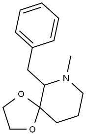 1,4-Dioxa-7-azaspiro(4,5)decane, 7-methyl-6-(phenylmethyl)- Struktur