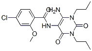 Benzamide,  N-(6-amino-1,2,3,4-tetrahydro-2,4-dioxo-1,3-dipropyl-5-pyrimidinyl)-4-chloro-2-methoxy- Struktur