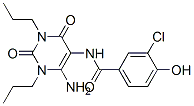 Benzamide,  N-(6-amino-1,2,3,4-tetrahydro-2,4-dioxo-1,3-dipropyl-5-pyrimidinyl)-3-chloro-4-hydroxy- Struktur