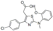 2-[4-(4-chlorophenyl)-2-[(2-methoxyphenyl)methylamino]-1,3-thiazol-5-y l]acetic acid Struktur