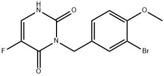 3-[(3-bromo-4-methoxy-phenyl)methyl]-5-fluoro-1H-pyrimidine-2,4-dione Struktur