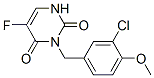 3-[(3-chloro-4-methoxy-phenyl)methyl]-5-fluoro-1H-pyrimidine-2,4-dione Struktur