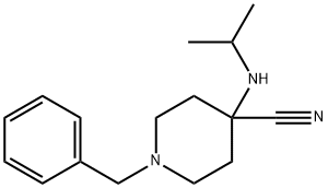 1-benzyl-4-(isopropylamino)piperidine-4-carbonitrile Struktur