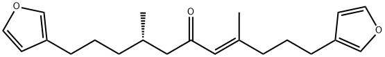 (4E,8S)-1,11-Di-3-furanyl-4,8-dimethyl-4-undecen-6-one Struktur