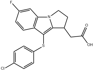 9-[(4-chlorophenyl)thio]-6-fluoro-2,3-dihydro-1H-Pyrrolo[1,2-a]indole-1-acetic acid Struktur