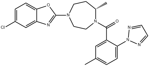 (R)-(4-(5-chlorobenzo[d]oxazol-2-yl)-7-Methyl-1,4-diazepan-1-yl)(5-Methyl-2-(2H-1,2,3-triazol-2-yl)phenyl)Methanone Struktur