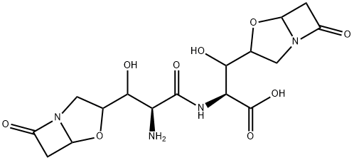 3-(7-Oxo-4-oxa-1-azabicyclo[3.2.0]heptan-3-yl)-2-[3-(7-oxo-4-oxa-1-azabicyclo[3.2.0]heptan-3-yl)-3-hydroxypropanoylamino]-3-hydroxypropionic acid Struktur